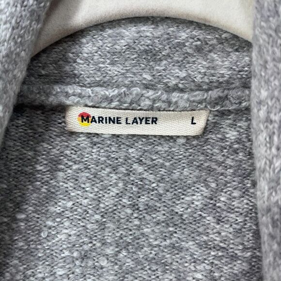 Marine Layer Cardigan Women L Quinn Duster Cardigan Frost Grey Open Long Soft - Picture 3 of 12